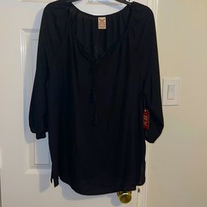 Black boho blouse